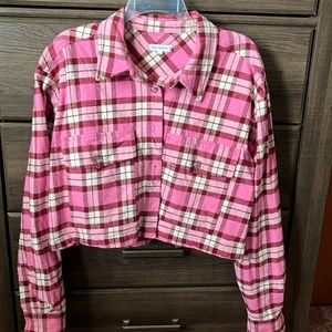 Good American Cropped Flannel